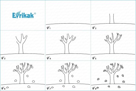 Как нарисовать листопад поэтапно