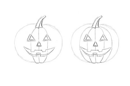 Тыква на Хэллоуин нарисовать карандашом