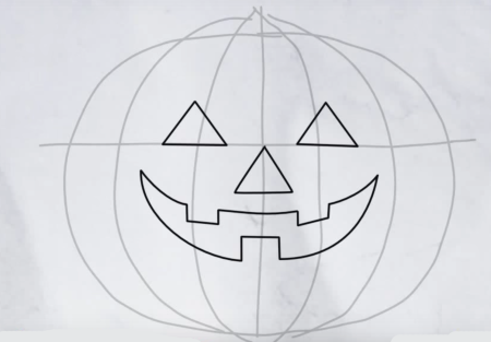 Тыква на Хэллоуин рисунок карандашом
