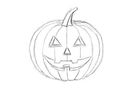 Хэллоуинская тыква срисовка лёгкая