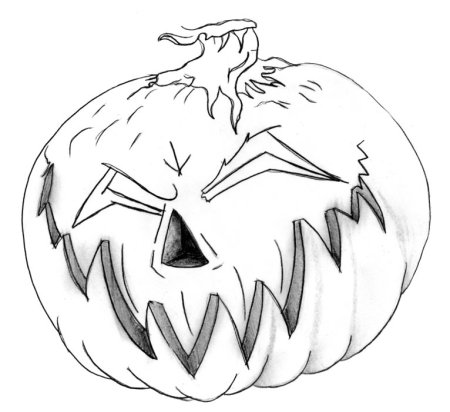 Детские рисунки на Хэллоуин