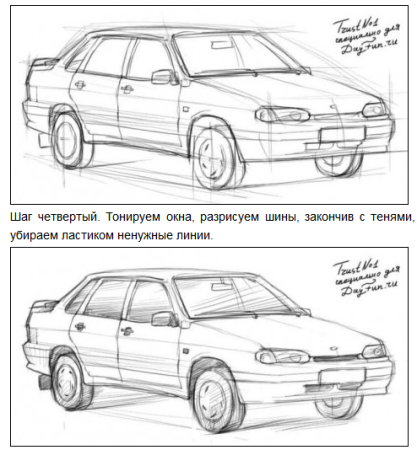 ВАЗ 2108 сбоку чертеж