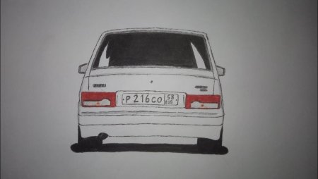 Как нарисовать приору 2 сбоку