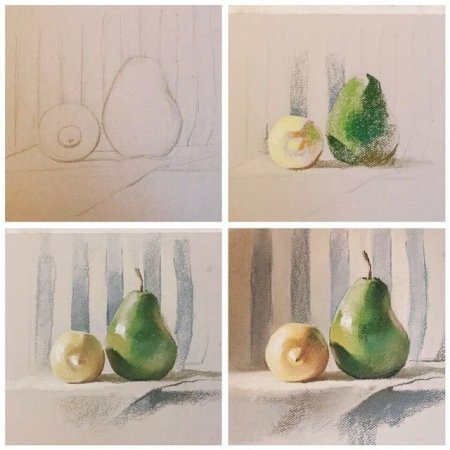 Этапы рисования натюрморта акварелью