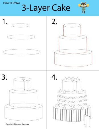 Рисунок торта по этапно