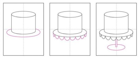 Нарисовать торт карандашом