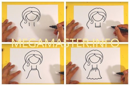 Пошаговое рисование девочки