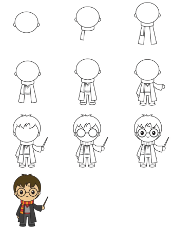 Как нарисовать Гарри Поттера