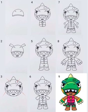 Brawl Stars нарисовать Леона