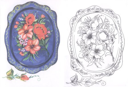 Жостовская роспись поднос поэтапно