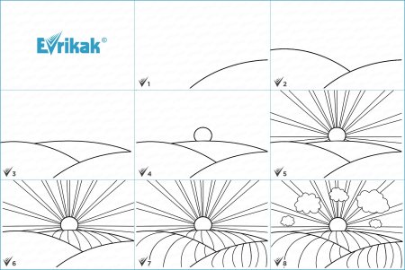 Рисунки моря карандашом для срисовки