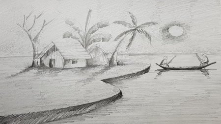 Закат на море детские рисунки