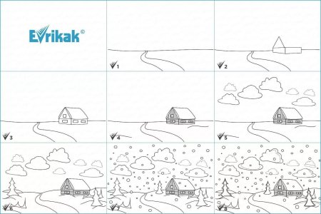 Летний пейзаж поэтапное рисование для детей