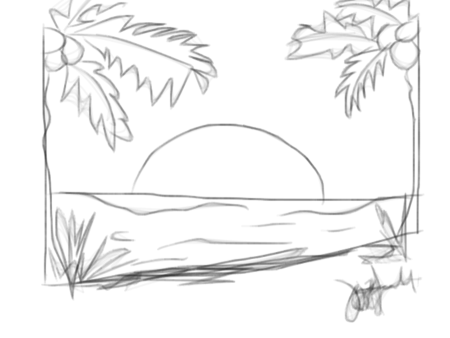 Пейзаж в теплых тонах