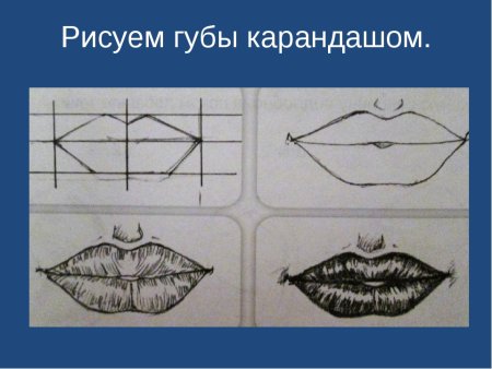 Рисунок губ пошагово