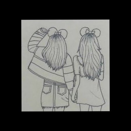 Две подруги рисунок карандашом