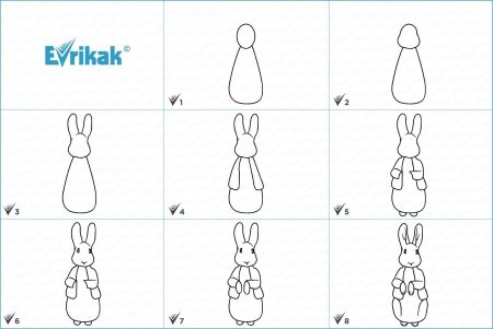 Как нарисовать зайца карандашом поэтапно для детей