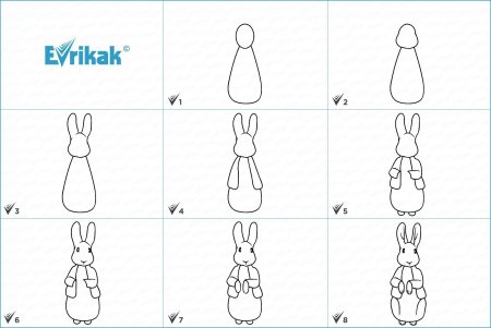 Поэтапное рисование кролика для детей