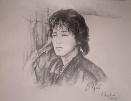 Виктор Цой рисунок