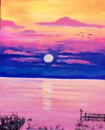 Закат рисунок