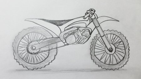 Как нарисовать мотоцикл карандашом поэтапно