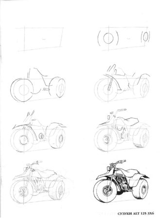 Как пошагово нарисовать мотоцикл и мотоциклиста — интересный урок для школьников