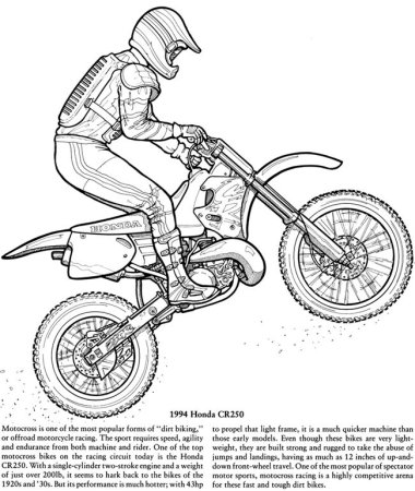 Питбайк раскраска ТТР 125