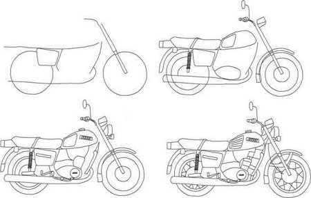 Как нарисовать мотоцикл