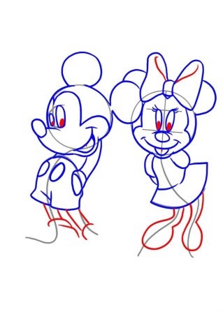 Нарисовать Микки Мауса поэтапно