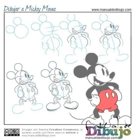 Рисунки микимаус по этапно