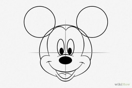 Микки Маус карандашом лицо