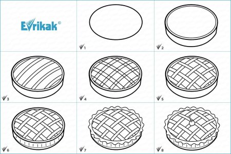 Как нарисовать пирожное пошагово