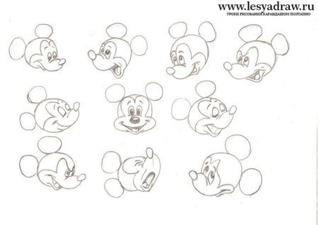 Микки Маус рисунок поэтапно