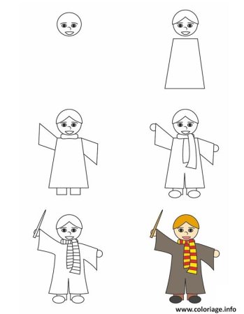 Нарисовать Гарри Поттера поэтапно