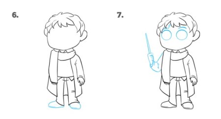 Портрет Гарри Поттера поэтапно