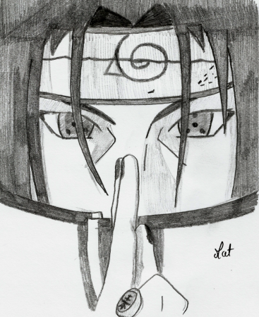 Итачи Учиха нарисовать поэтапно