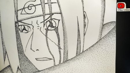 Итачи арт карандашом для начинающих