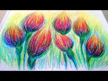 Красивые рисунки восковыми мелками легкие