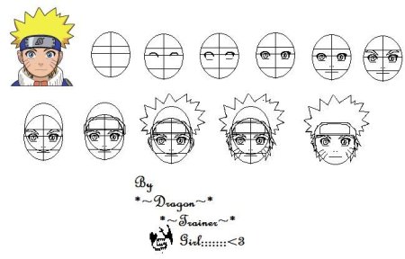 Поэтапное рисование аниме Наруто