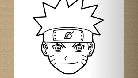 Нарисовать лицо Саске