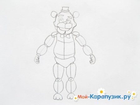 Поэтапный рисунок Фредди