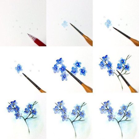 Цветы акварелью туториал