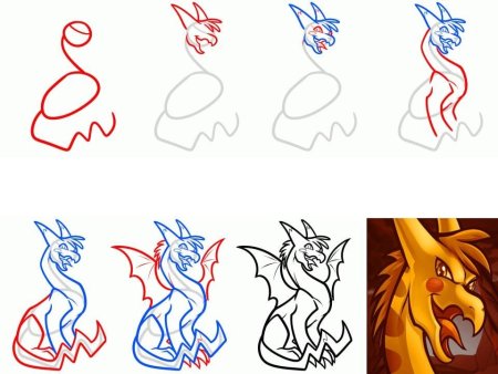 Поэтапные рисунки драконов