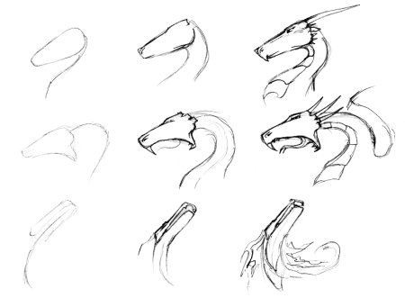 Поэтапный рисунок дракона