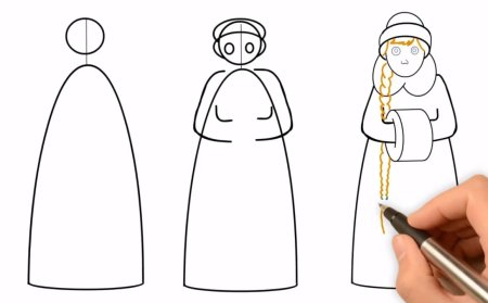 Пошагово рисование Снегурочки