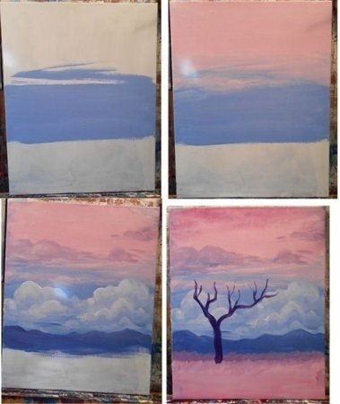 Поэтапное рисование пейзажа