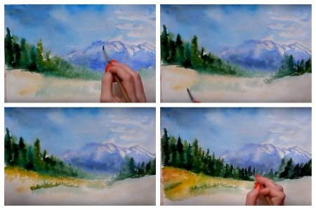 Рисование акварелью поэтапно для детей