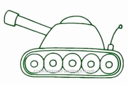 Танк карандашом для детей легко