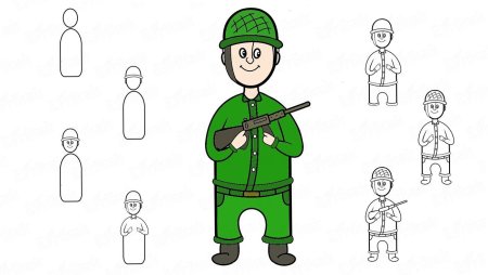 Рисунок солдата для срисовки