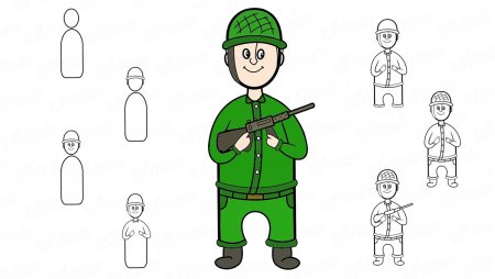 Рисунок солдата поэтапно